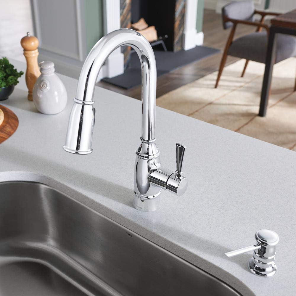 image:imageMOEN Noell SingleHandle PullDown Sprayer Kitchen Faucet with Reflex and Soap Dispenser in Chrome
