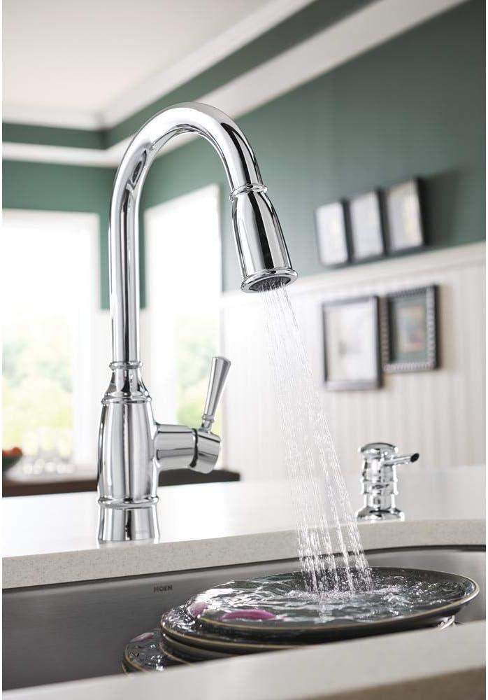image:imageMOEN Noell SingleHandle PullDown Sprayer Kitchen Faucet with Reflex and Soap Dispenser in Chrome