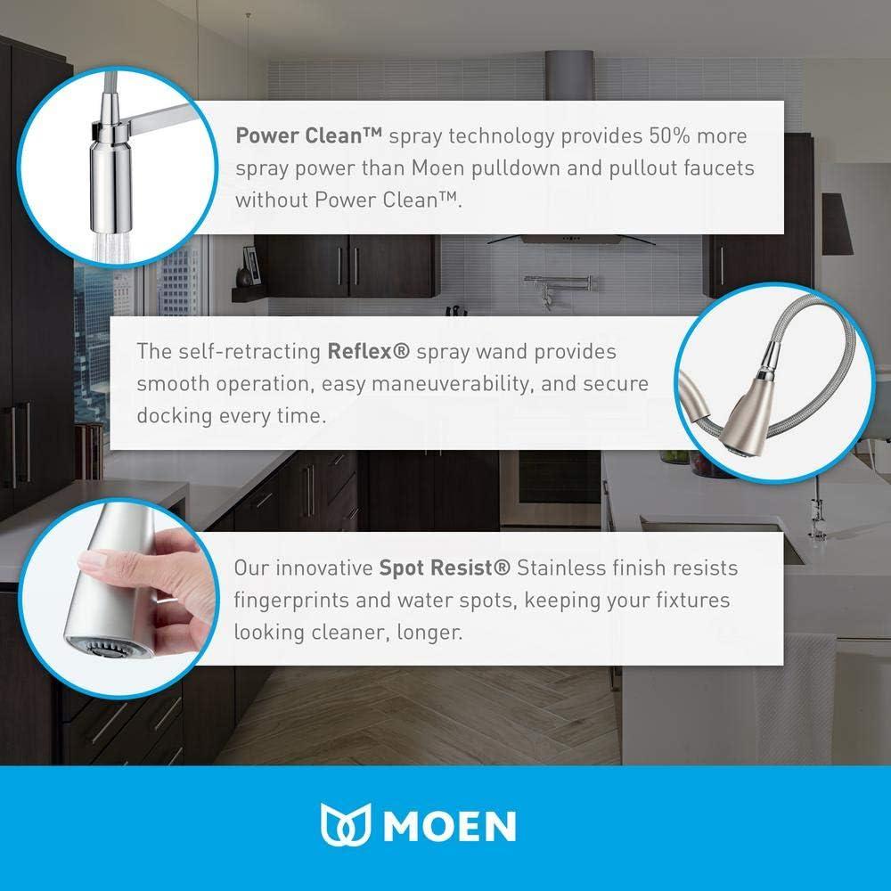 image:imageMOEN Noell SingleHandle PullDown Sprayer Kitchen Faucet with Reflex and Soap Dispenser in Spot Resist Stainless