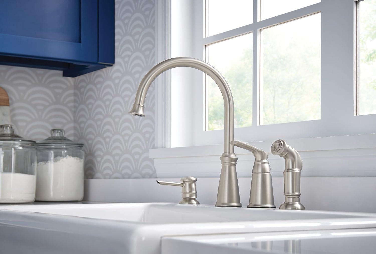 image:imageMoen 87044SRS OneHandle High Arc Kitchen Faucet Spot Resist Stainless