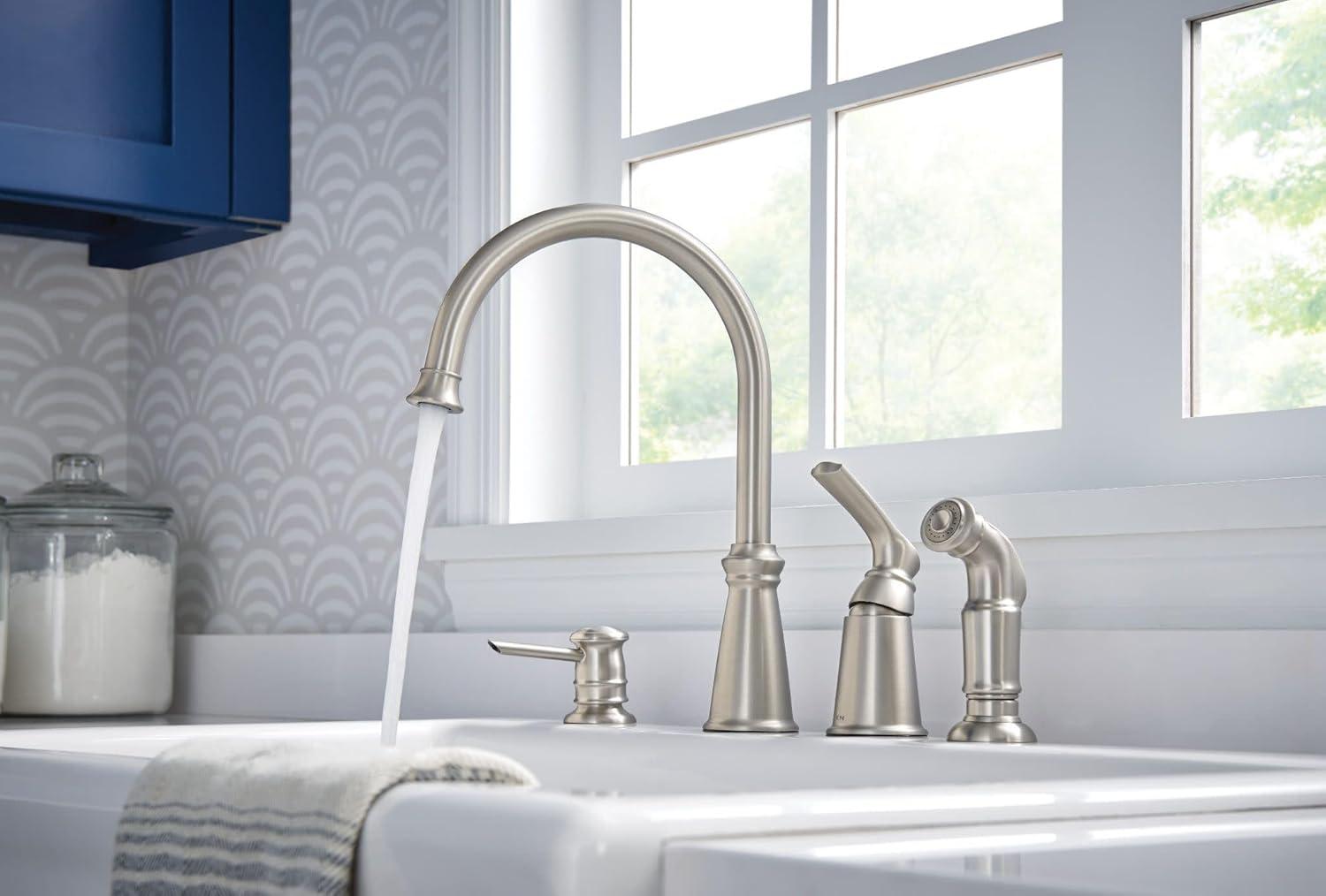 image:imageMoen 87044SRS OneHandle High Arc Kitchen Faucet Spot Resist Stainless
