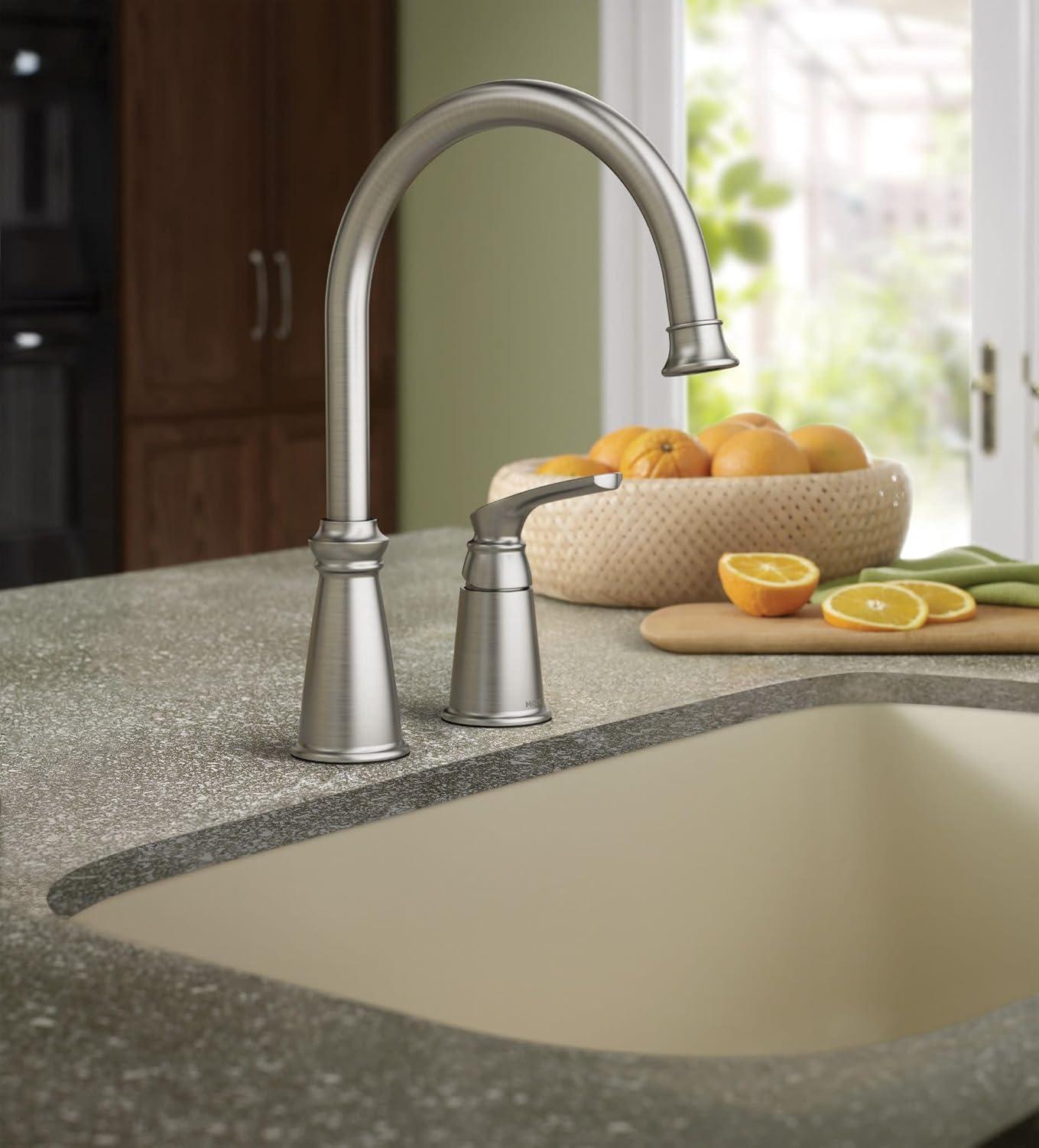 image:imageMoen 87044SRS OneHandle High Arc Kitchen Faucet Spot Resist Stainless