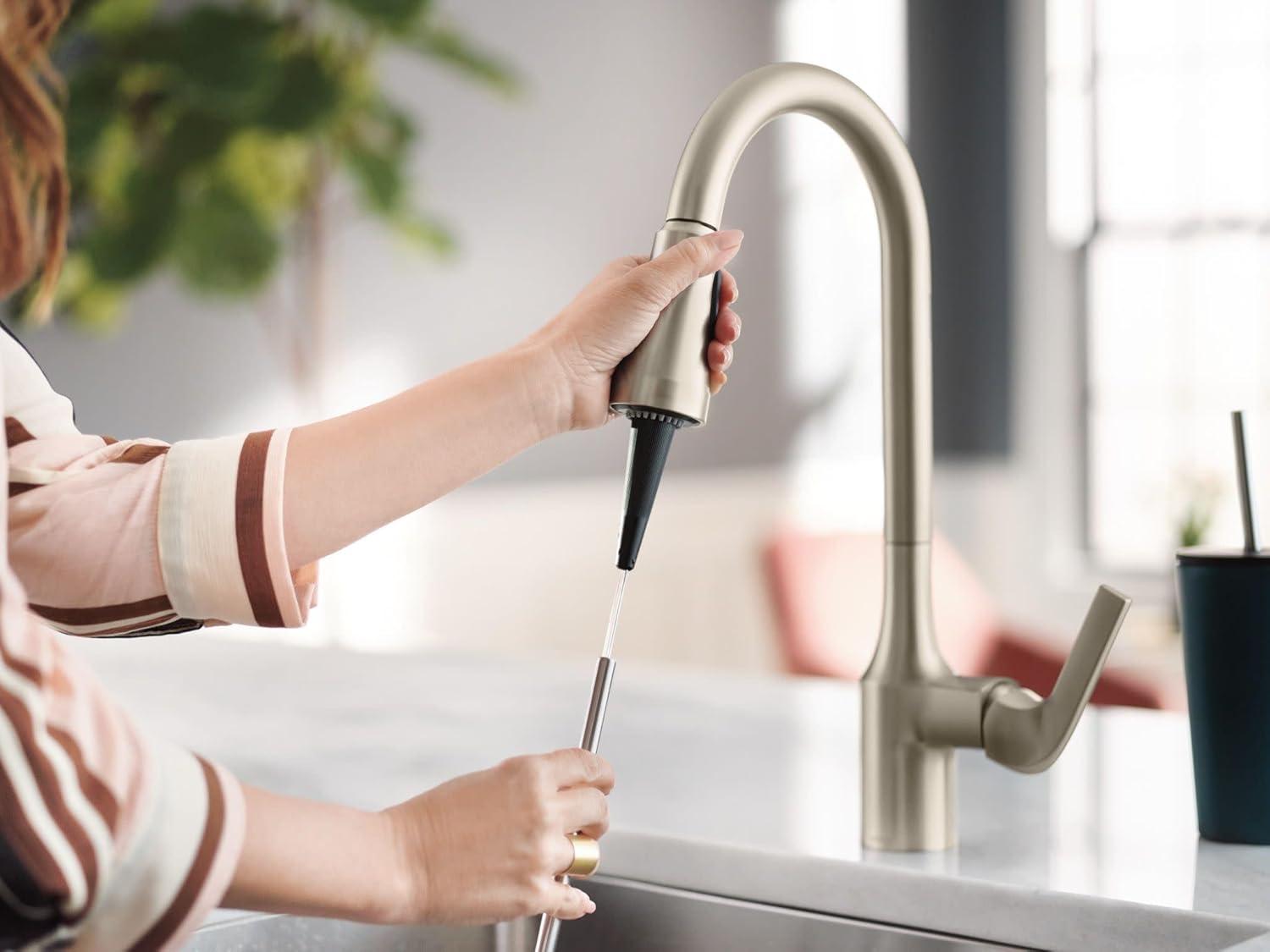 image:imageMoen 87114SRS Milton OneHandle High Arc Pulldown Kitchen Faucet Spot Resist Stainless