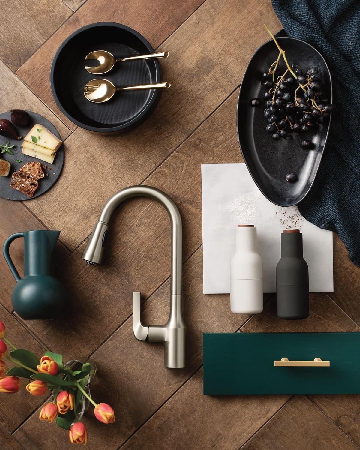 image:imageMoen 87114SRS Milton OneHandle High Arc Pulldown Kitchen Faucet Spot Resist Stainless