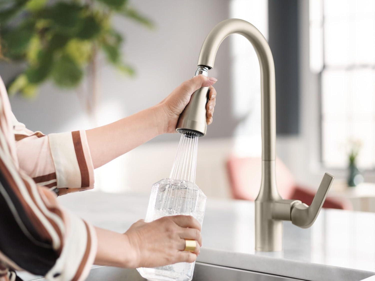 image:imageMoen 87114SRS Milton OneHandle High Arc Pulldown Kitchen Faucet Spot Resist Stainless