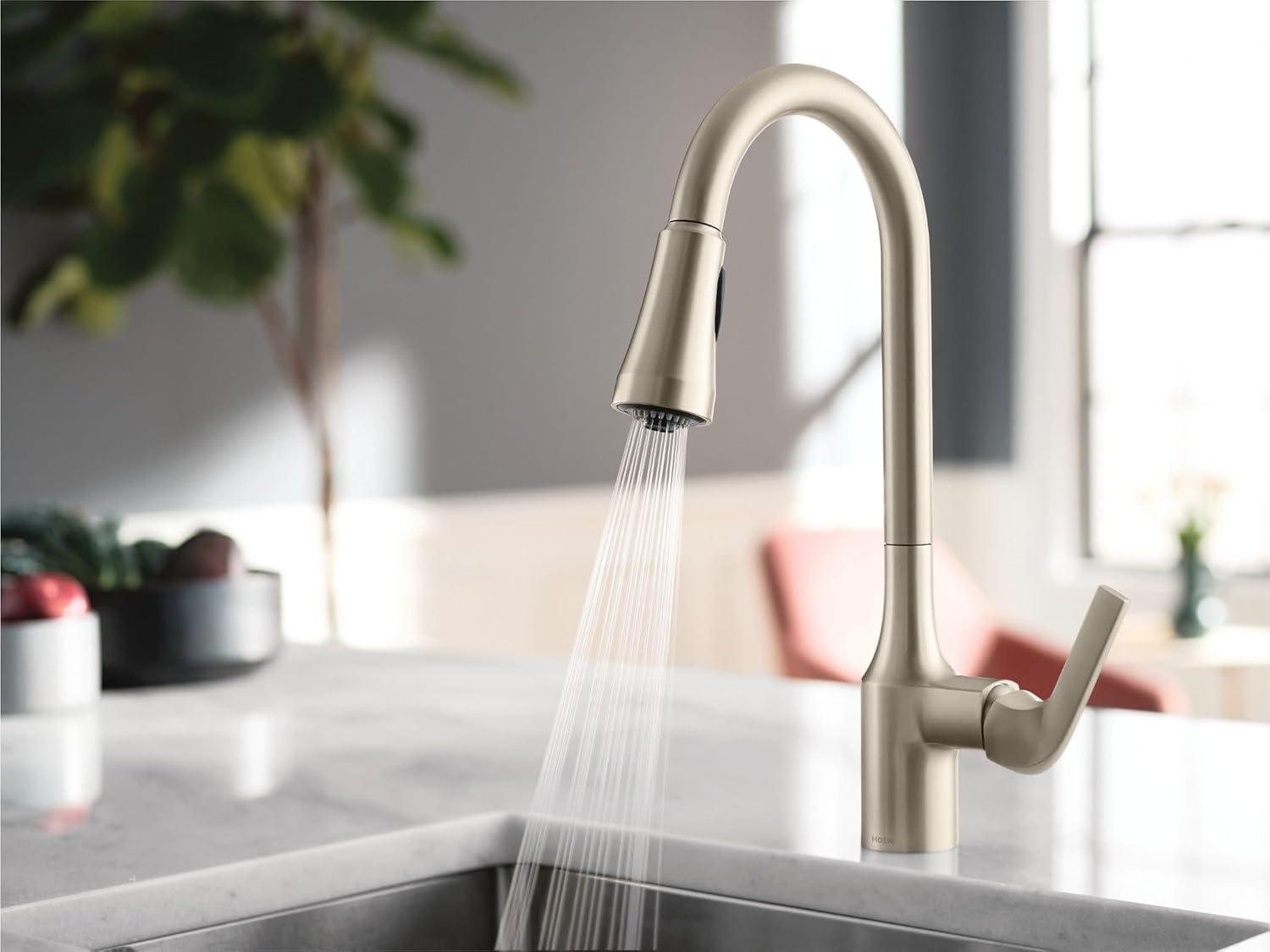 image:imageMoen 87114SRS Milton OneHandle High Arc Pulldown Kitchen Faucet Spot Resist Stainless