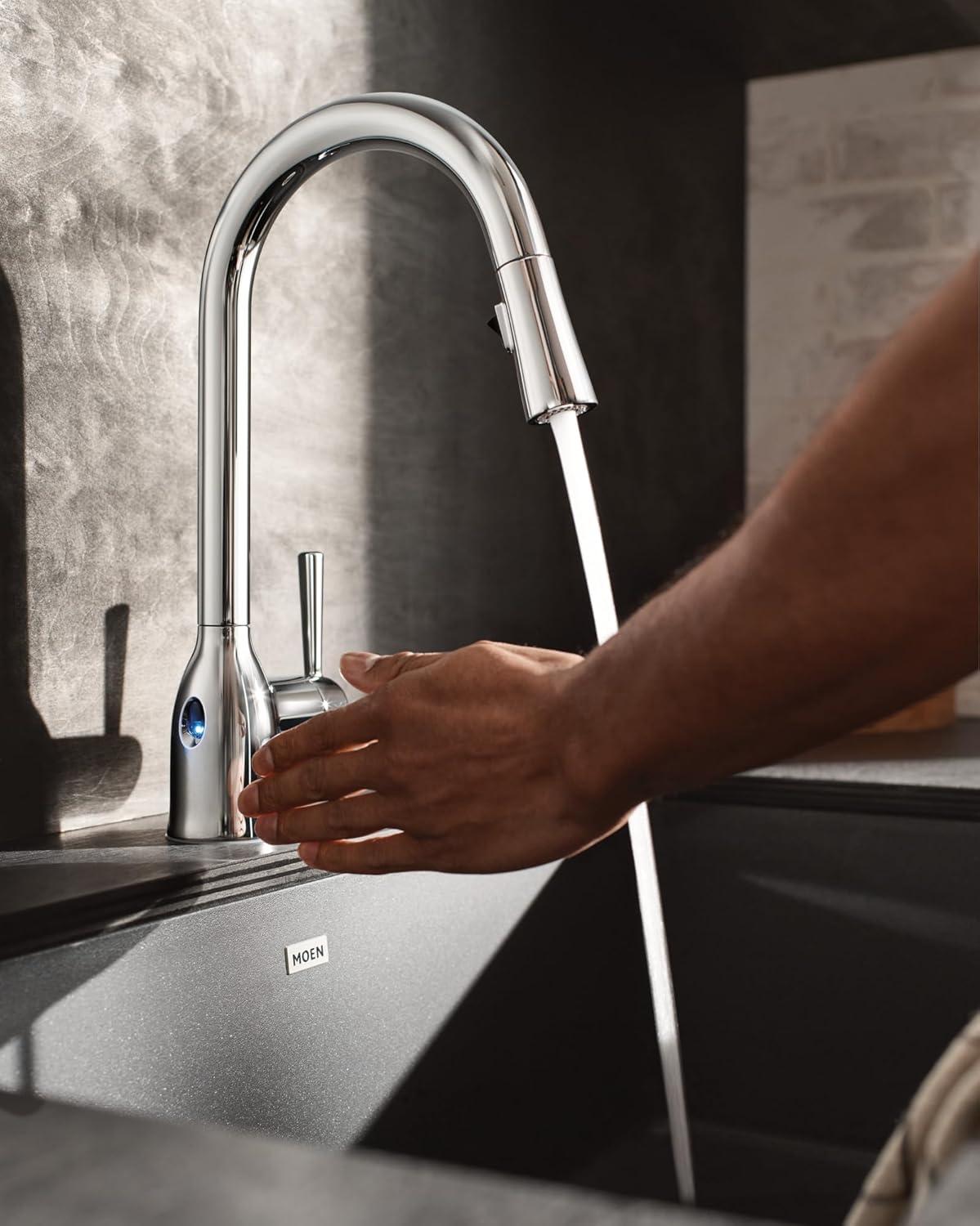 image:imageMoen Adler Touchless Chrome Kitchen Faucet wth Power Clean and Reflex Technology 87233EWC Moen Chrome Kitchen Soap Dispenser 3942Chrome