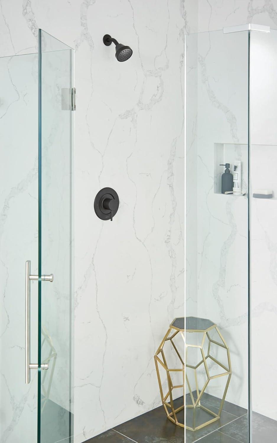 image:imageMoen Align Brushed Gold PPosiTemp Pressure Balancing Modern Shower Trim Kit Valve Required T2192BGMatte Black