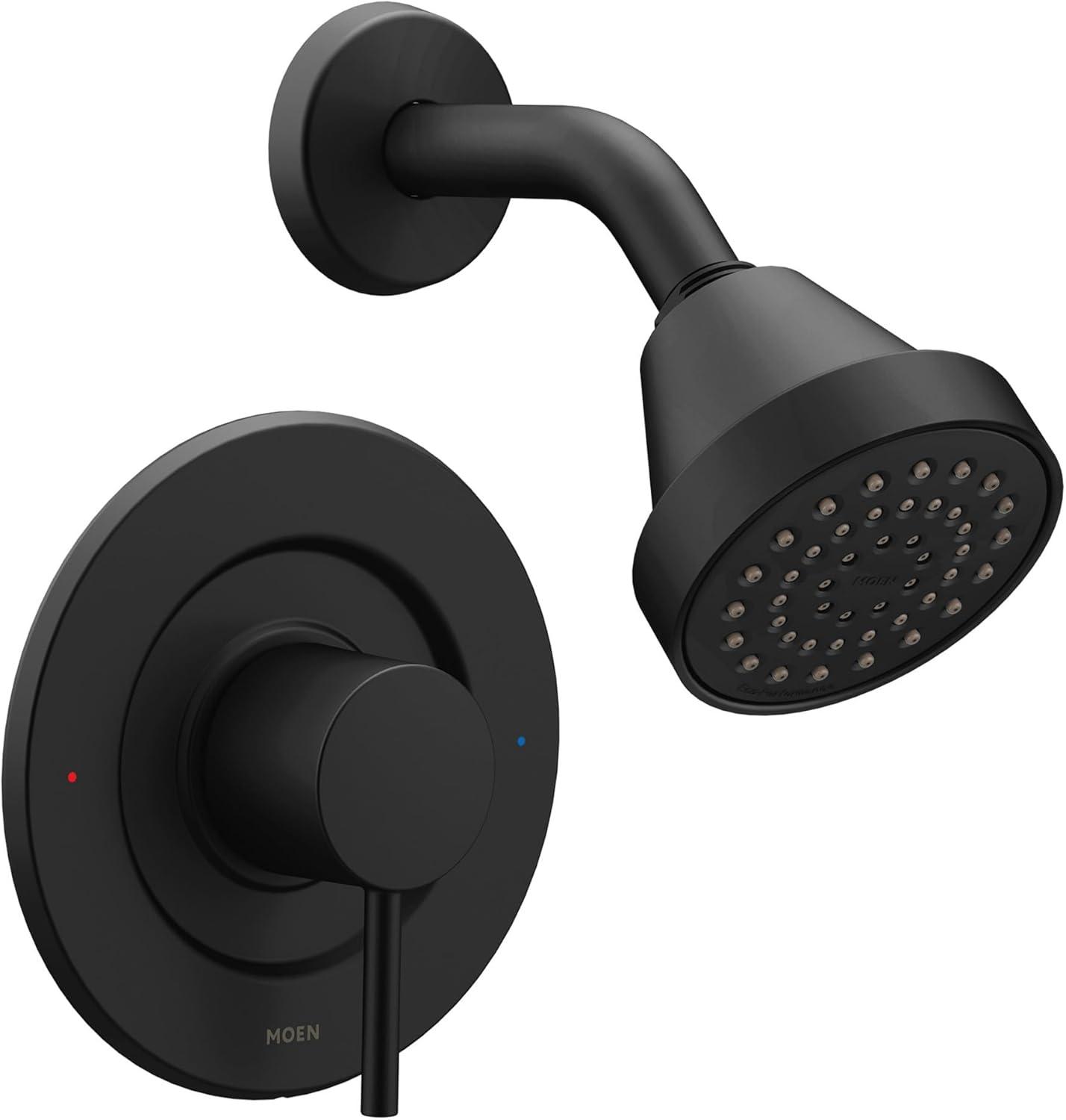 image:imageMoen Align Brushed Gold PPosiTemp Pressure Balancing Modern Shower Trim Kit Valve Required T2192BGMatte Black