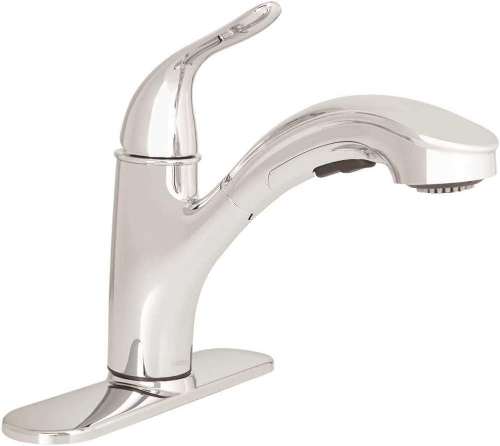 image:imageMoen Brecklyn SingleHandle PullOut Sprayer Kitchen Faucet with Power Clean in Chrome