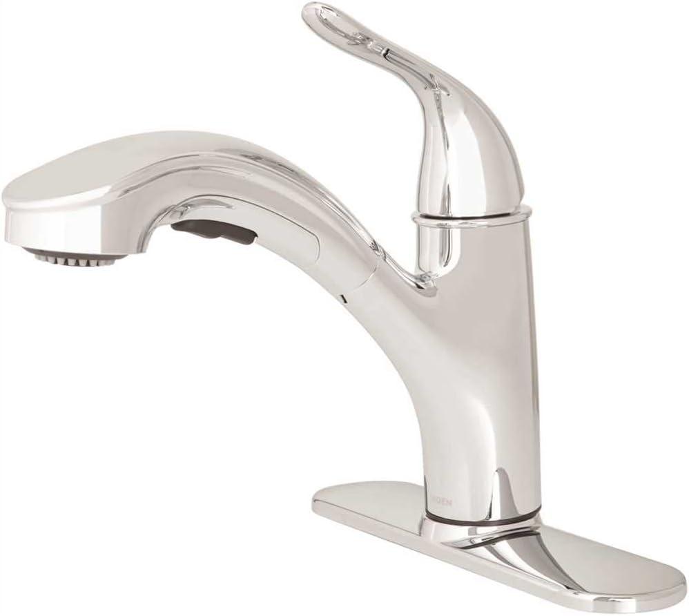 image:imageMoen Brecklyn SingleHandle PullOut Sprayer Kitchen Faucet with Power Clean in Chrome