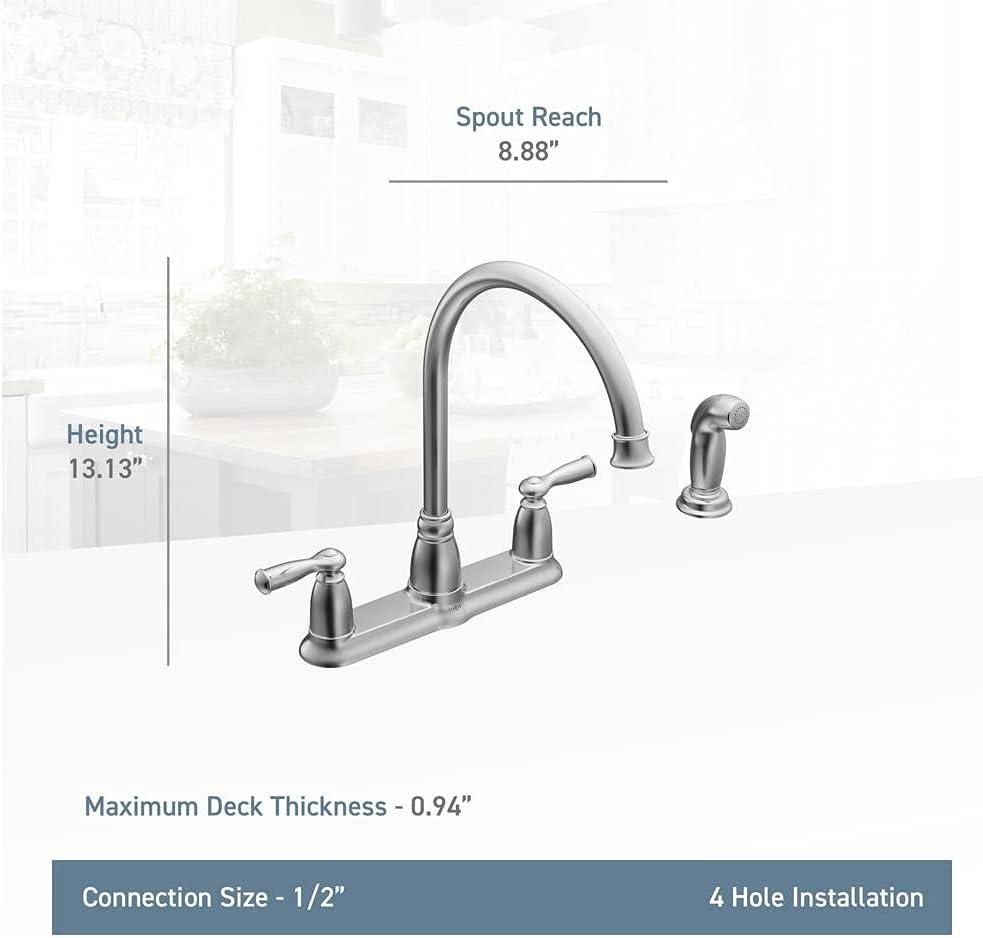 image:imageMoen CA87000SRS HighArc Kitchen Faucet with Side Spray from the Banbury Collection Spot Resist Stainless