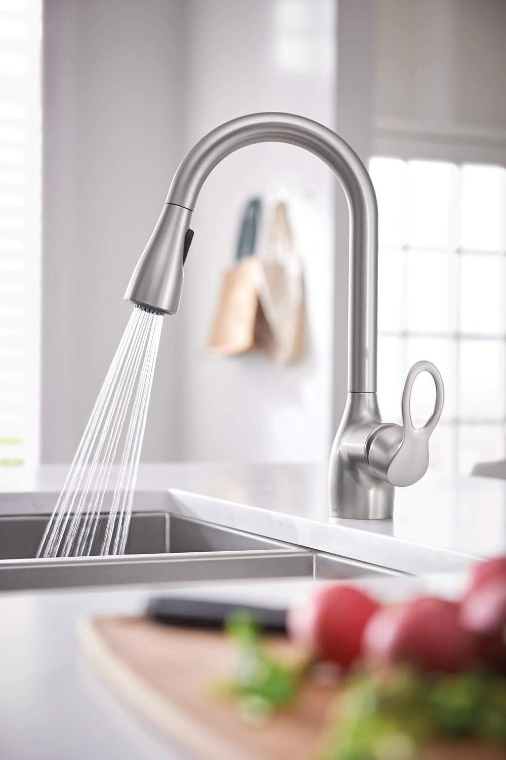 image:imageMoen CA87011SRS Single Handle Kitchen Faucet with Pullout Spray from the Kleo Collection Spot Resist Stainless