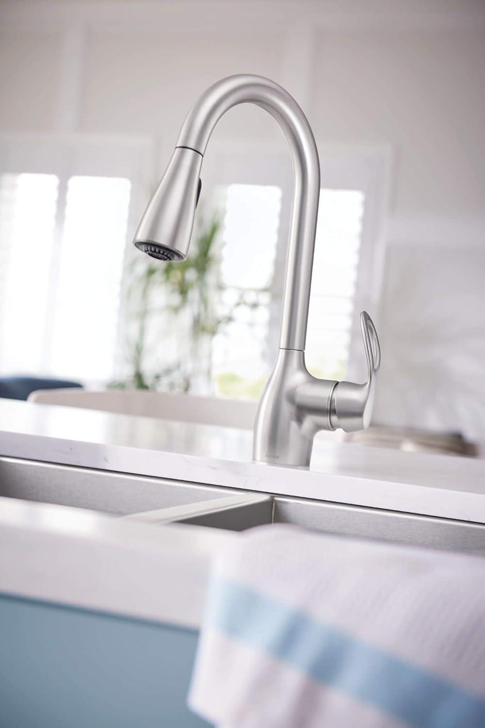 image:imageMoen CA87011SRS Single Handle Kitchen Faucet with Pullout Spray from the Kleo Collection Spot Resist Stainless