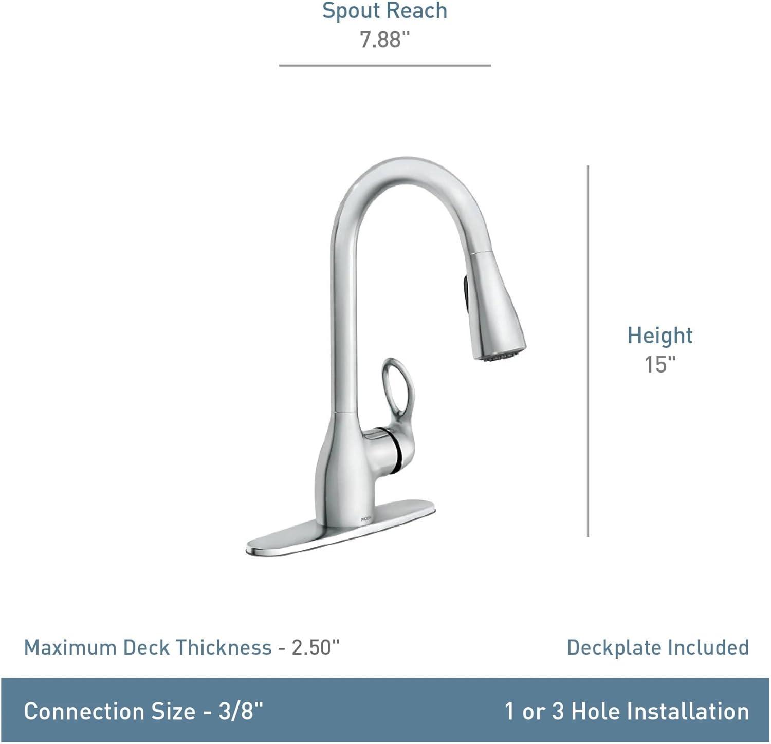 image:imageMoen CA87011SRS Single Handle Kitchen Faucet with Pullout Spray from the Kleo Collection Spot Resist Stainless