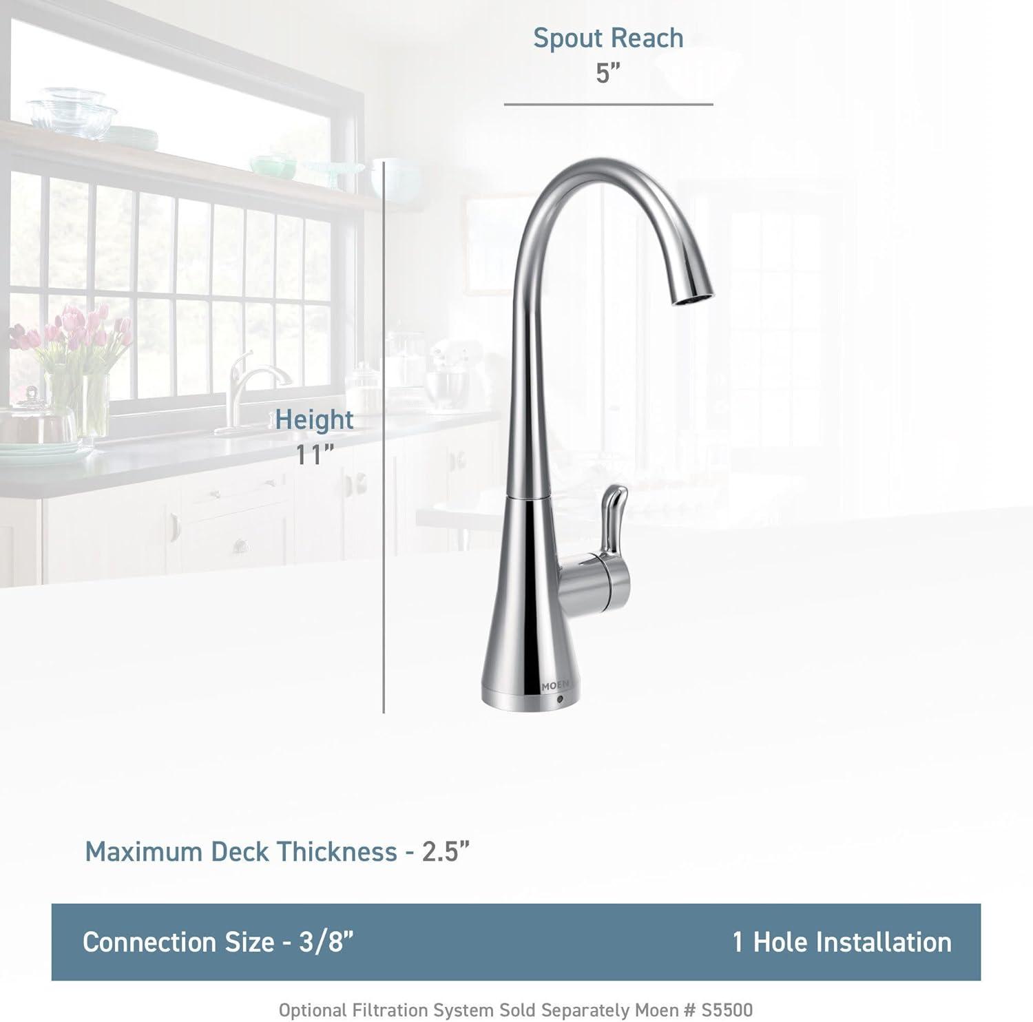 image:imageMoen Chrome Sip Transitional Cold Water Kitchen Beverage Faucet with Optional Filtration System S5520