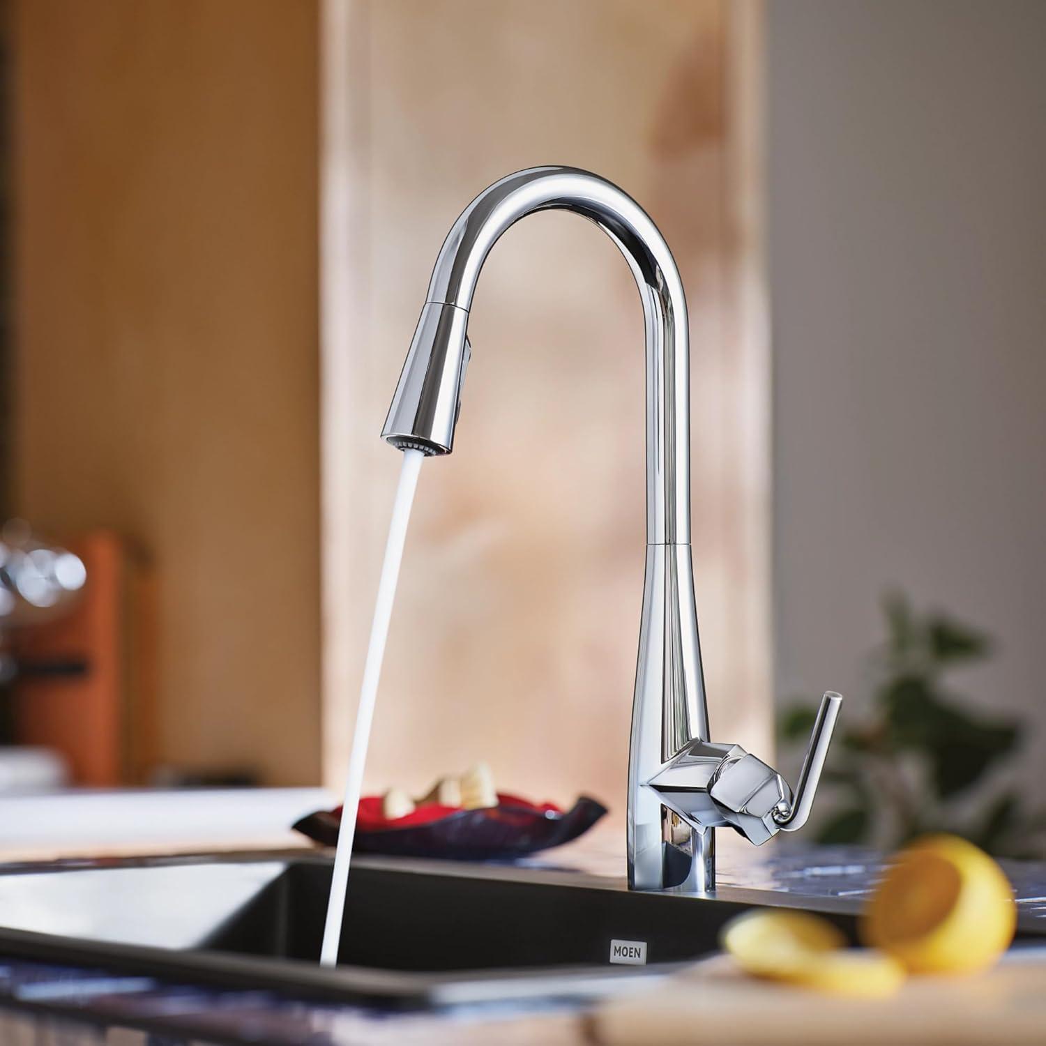 image:imageMoen Crisan Single Handle Pulldown Kitchen Faucet Featuring Power Boost and Reflex Docking System Spot Resist Stainless 87237SRSChrome