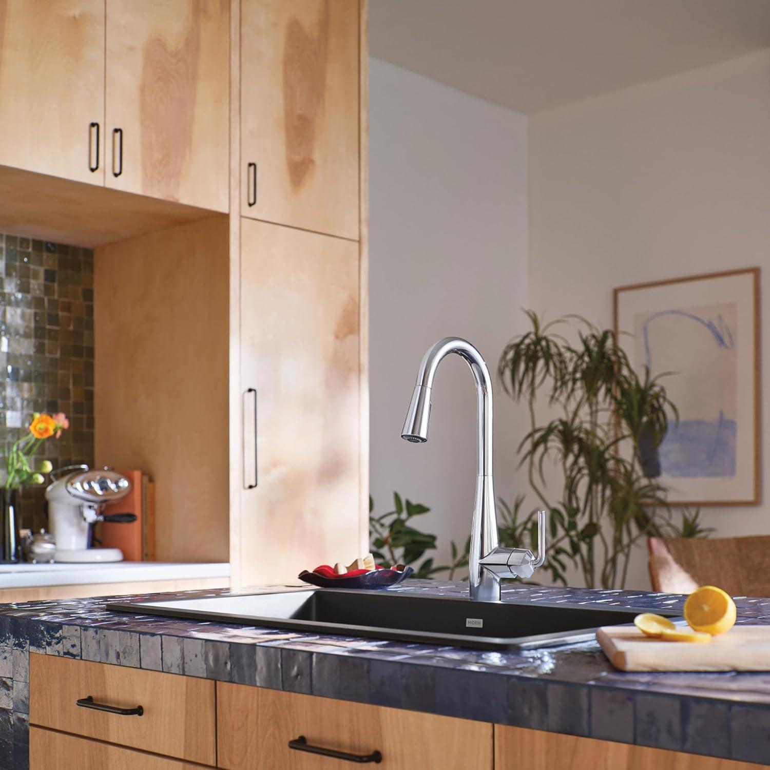 image:imageMoen Crisan Single Handle Pulldown Kitchen Faucet Featuring Power Boost and Reflex Docking System Spot Resist Stainless 87237SRSChrome