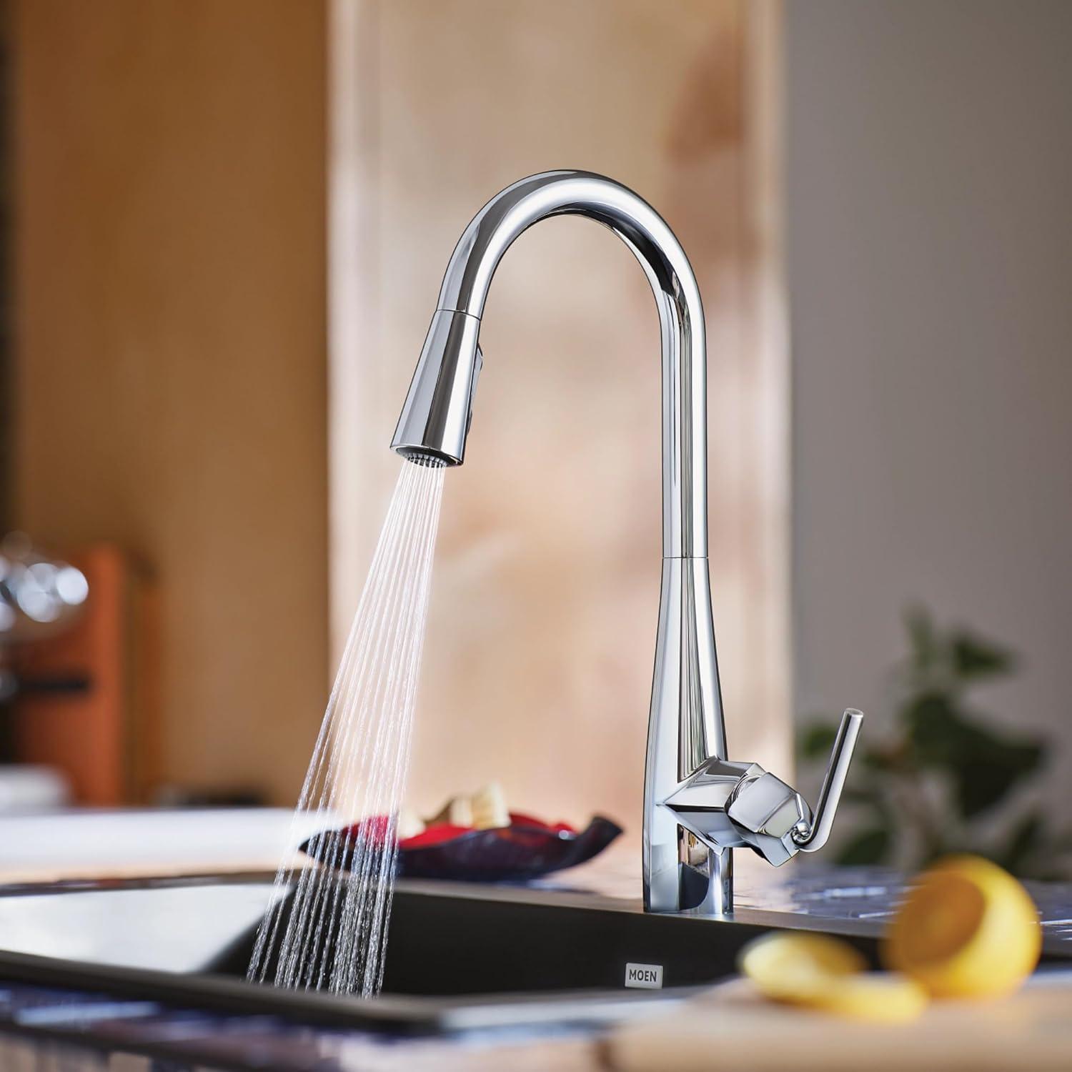 image:imageMoen Crisan Single Handle Pulldown Kitchen Faucet Featuring Power Boost and Reflex Docking System Spot Resist Stainless 87237SRSChrome