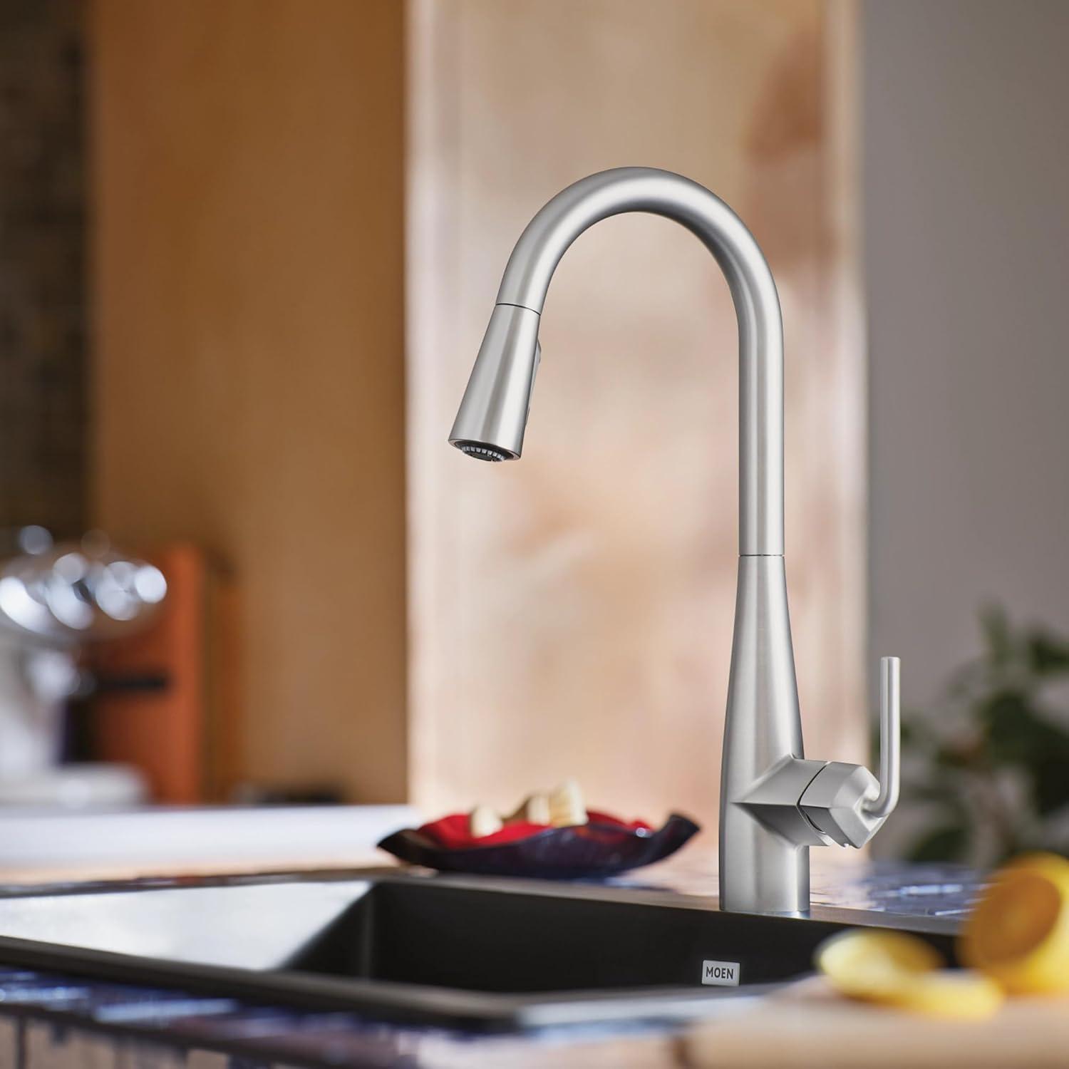 image:imageMoen Crisan Single Handle Pulldown Kitchen Faucet Featuring Power Boost and Reflex Docking System Spot Resist Stainless 87237SRSSpot Resist Stainless