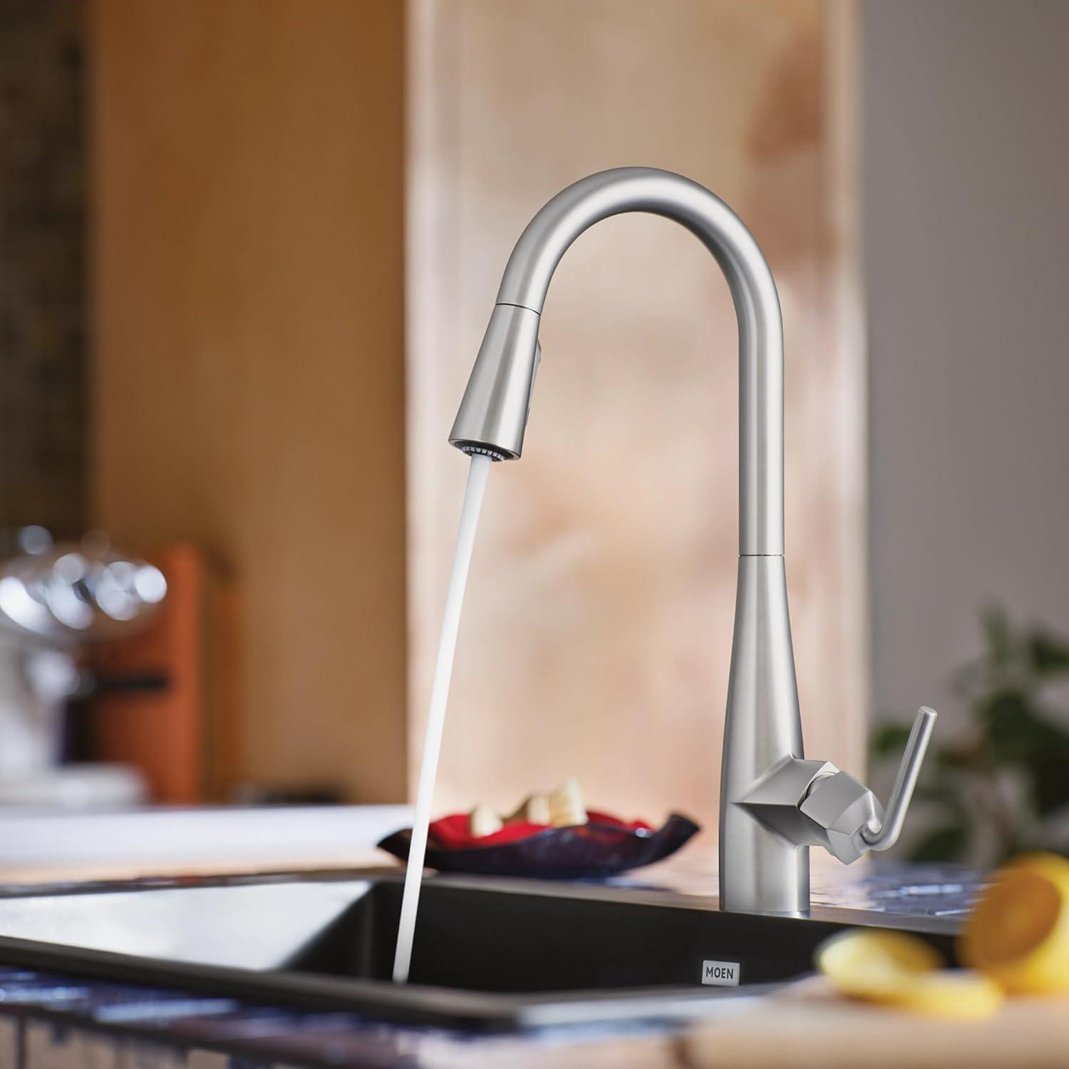 image:imageMoen Crisan Single Handle Pulldown Kitchen Faucet Featuring Power Boost and Reflex Docking System Spot Resist Stainless 87237SRSSpot Resist Stainless