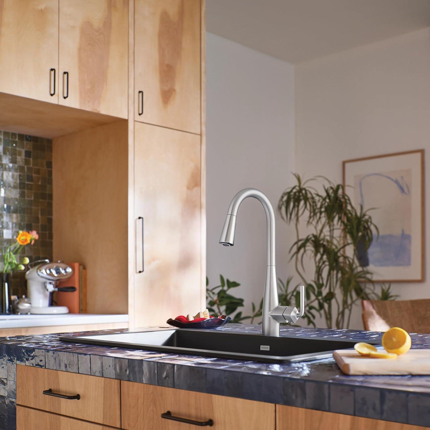 image:imageMoen Crisan Single Handle Pulldown Kitchen Faucet Featuring Power Boost and Reflex Docking System Spot Resist Stainless 87237SRSSpot Resist Stainless