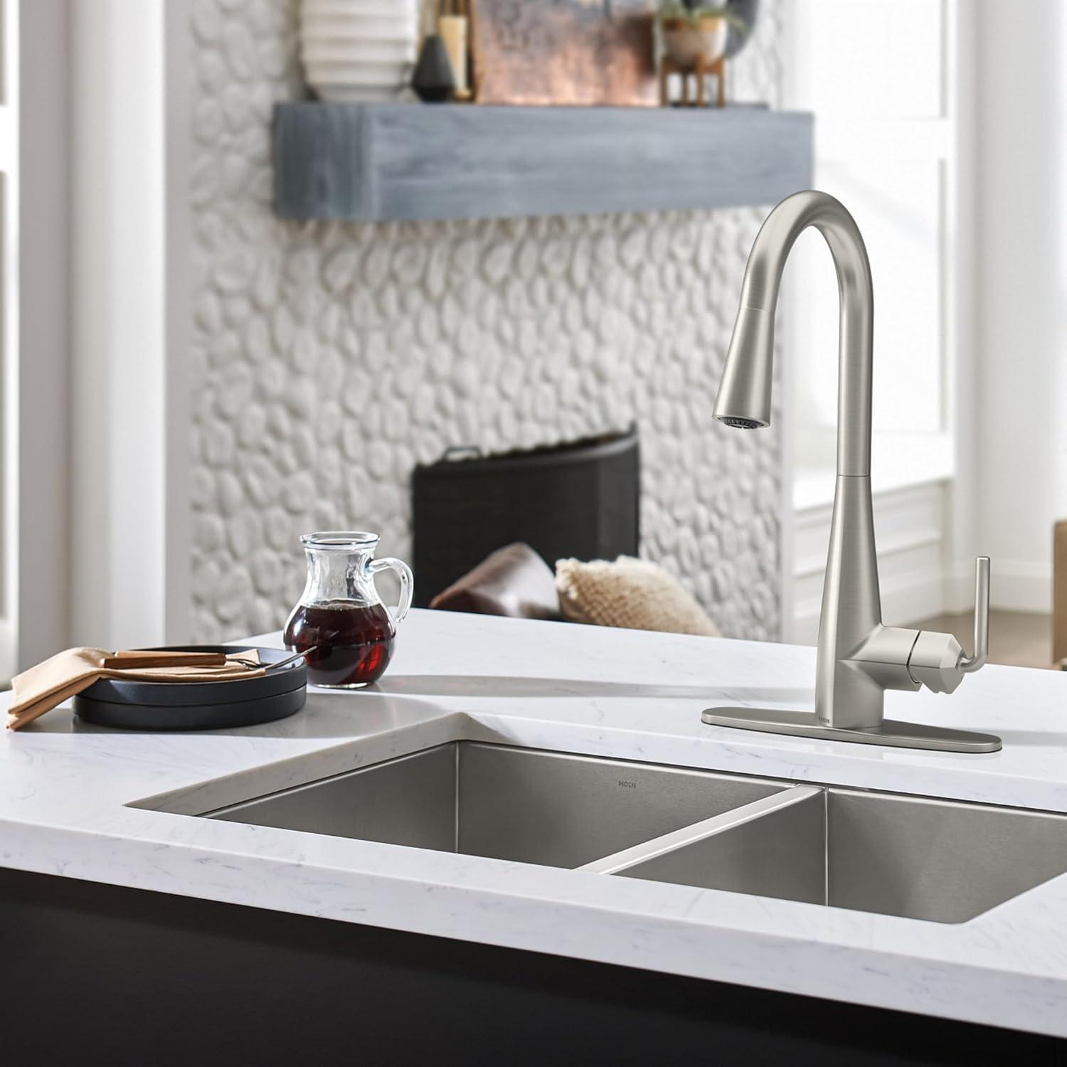 image:imageMoen Crisan Single Handle Pulldown Kitchen Faucet Featuring Power Boost and Reflex Docking System Spot Resist Stainless 87237SRSSpot Resist Stainless
