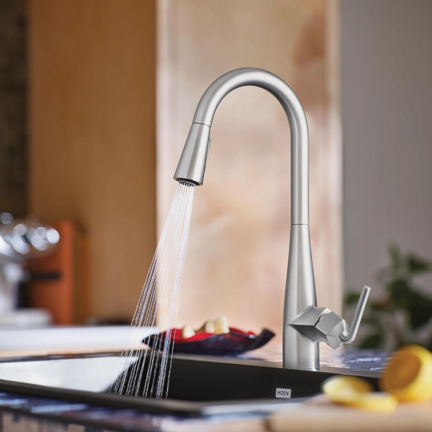 image:imageMoen Crisan Single Handle Pulldown Kitchen Faucet Featuring Power Boost and Reflex Docking System Spot Resist Stainless 87237SRSSpot Resist Stainless