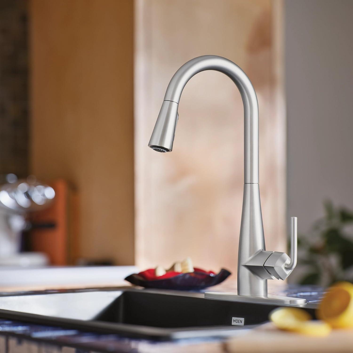 image:imageMoen Crisan Single Handle Pulldown Kitchen Faucet Featuring Power Boost and Reflex Docking System Spot Resist Stainless 87237SRSSpot Resist Stainless