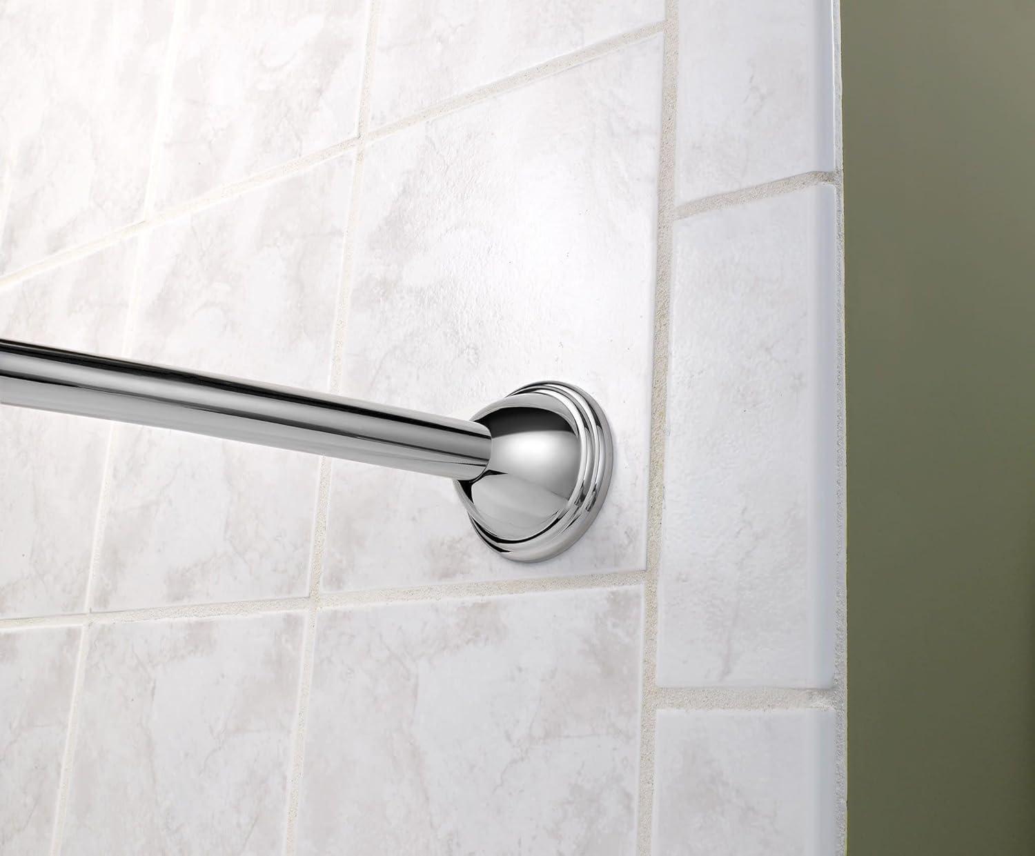image:imageMoen Curved Adjustable Length Fixed Mount Single Shower Curtain Rod for Bathroom Brushed Nickel Finish CSR2160BNChrome
