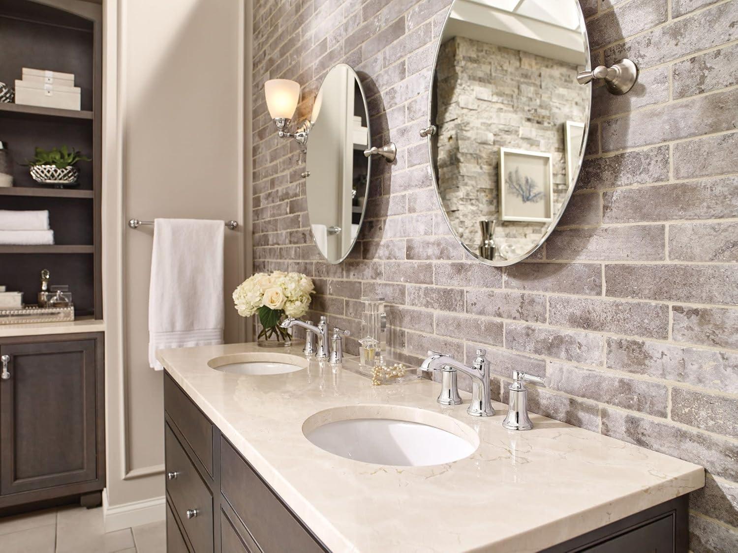 image:imageMoen Dartmoor Chrome Traditional TwoHandle Widespread Bathroom Sink Faucet Valve Required T6805