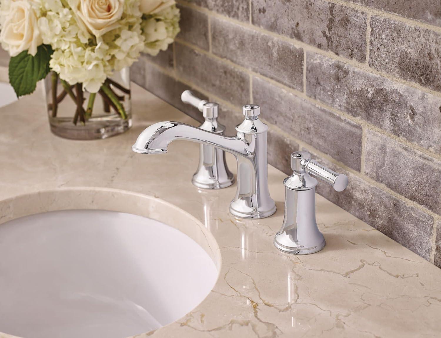 image:imageMoen Dartmoor Chrome Traditional TwoHandle Widespread Bathroom Sink Faucet Valve Required T6805