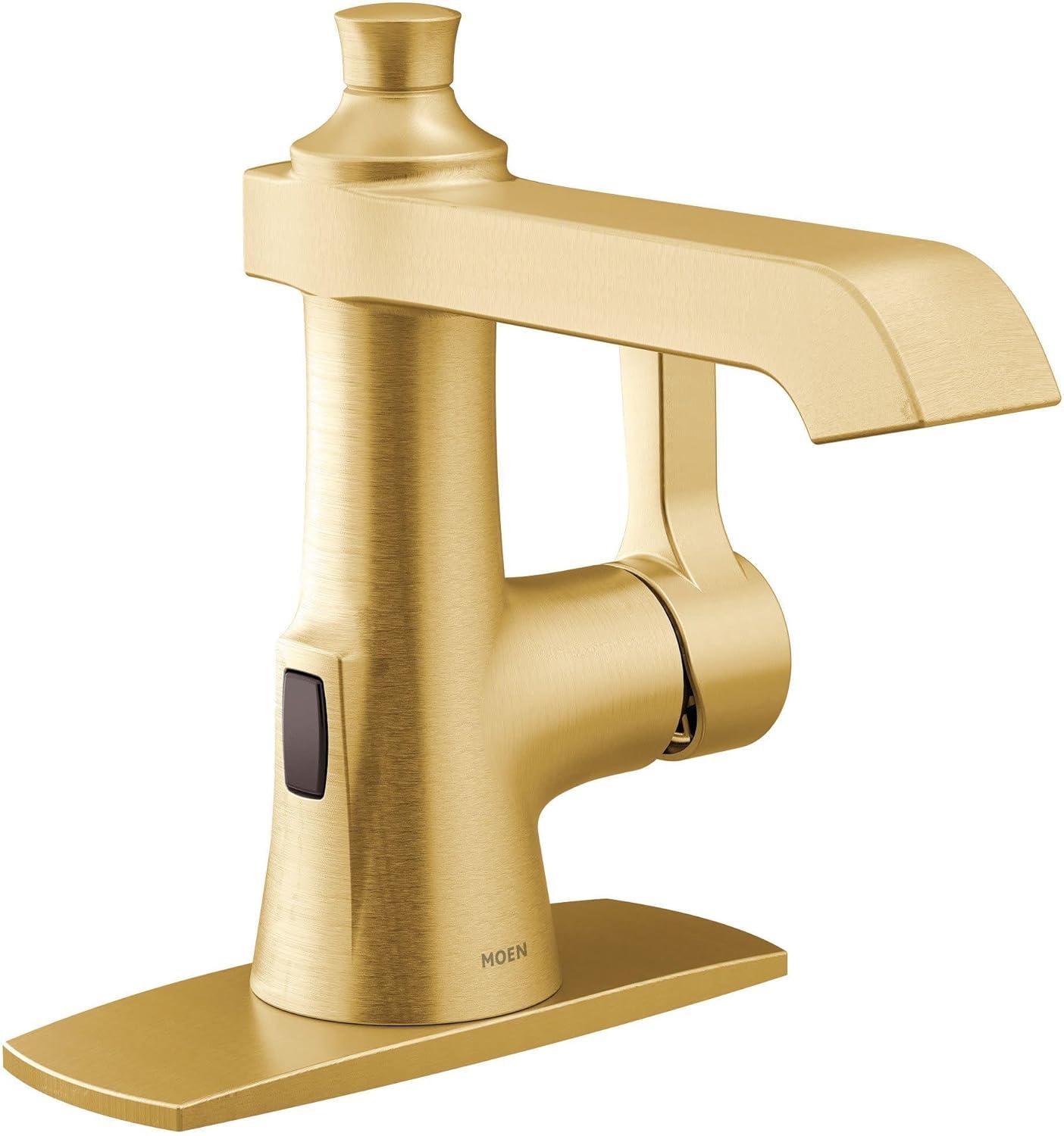image:imageMoen Flara Brushed Gold Motionsense Wave Touchless Single Handle Bathroom Sink Faucet S6981EWBG