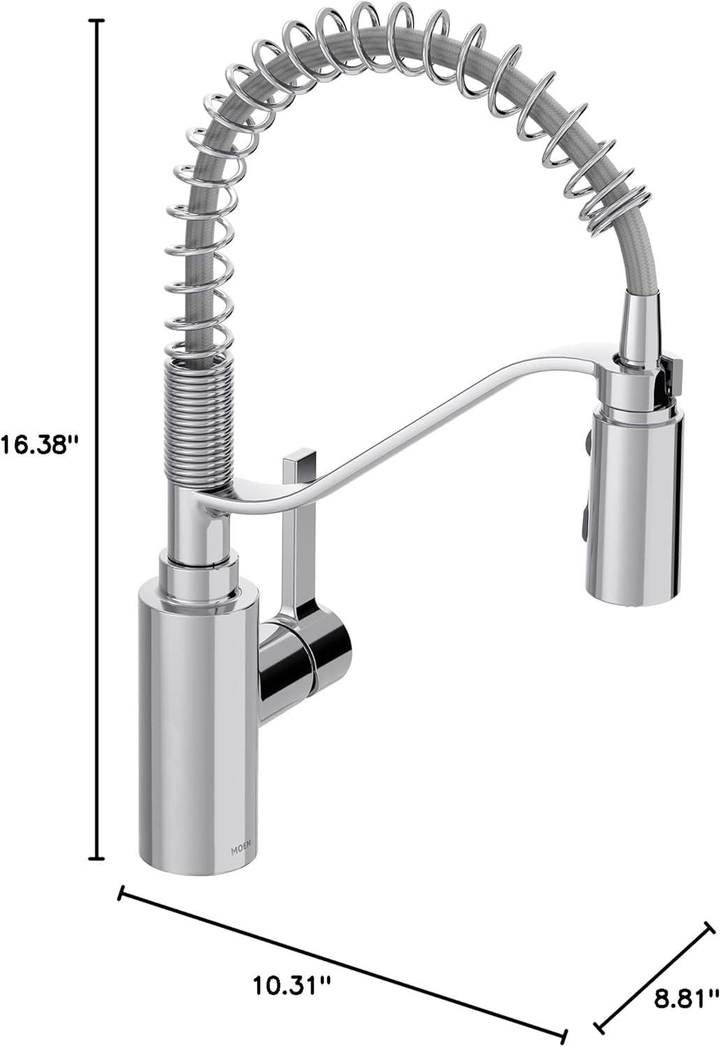 image:imageMoen Genta LX Spring Faucet with Power Boost Modern Kitchen Faucet with OneHandle PreRinse Easy Installation Spot Resist Stainless 5926SRSChrome