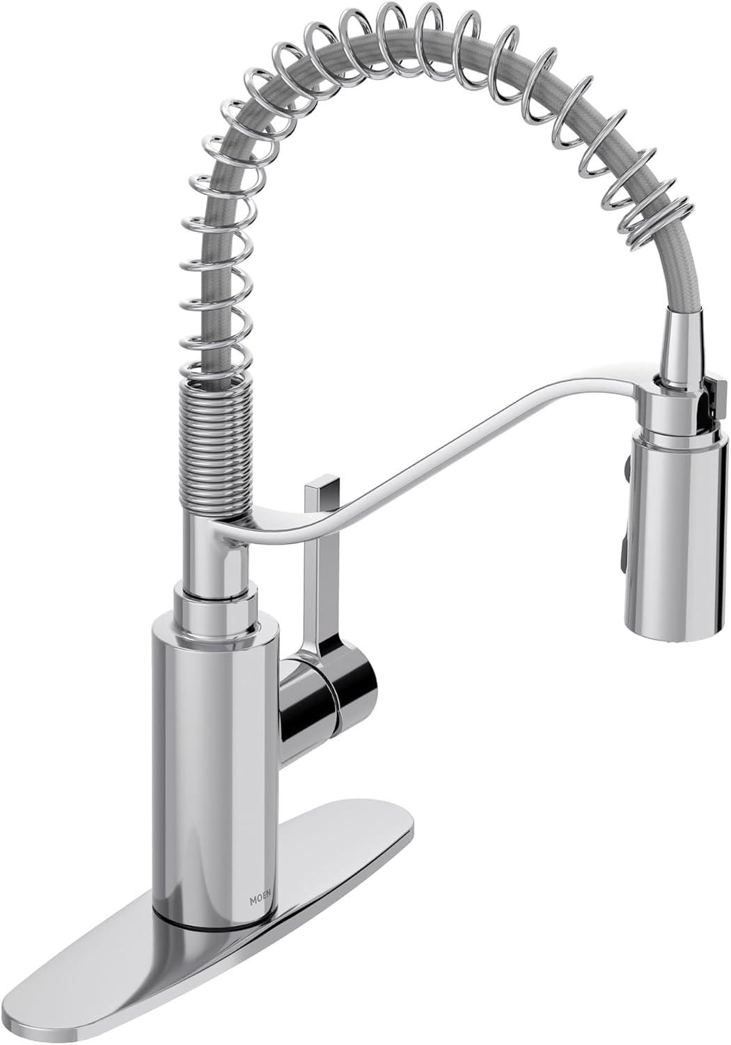 image:imageMoen Genta LX Spring Faucet with Power Boost Modern Kitchen Faucet with OneHandle PreRinse Easy Installation Spot Resist Stainless 5926SRSChrome