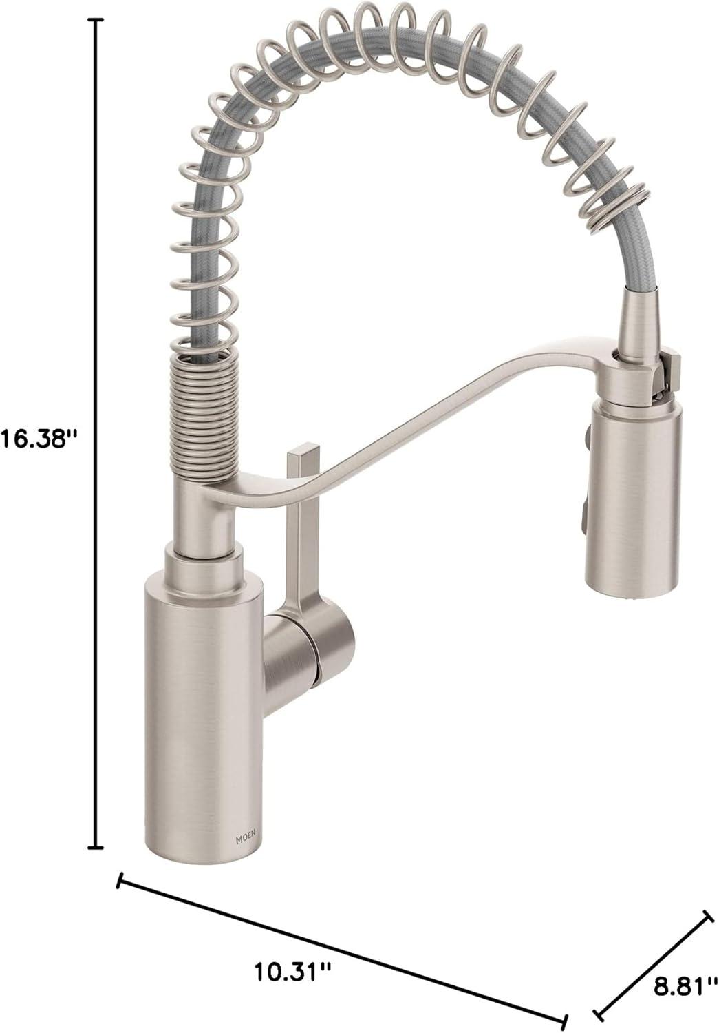 image:imageMoen Genta LX Spring Faucet with Power Boost Modern Kitchen Faucet with OneHandle PreRinse Easy Installation Spot Resist Stainless 5926SRSSpot Resist Stainless