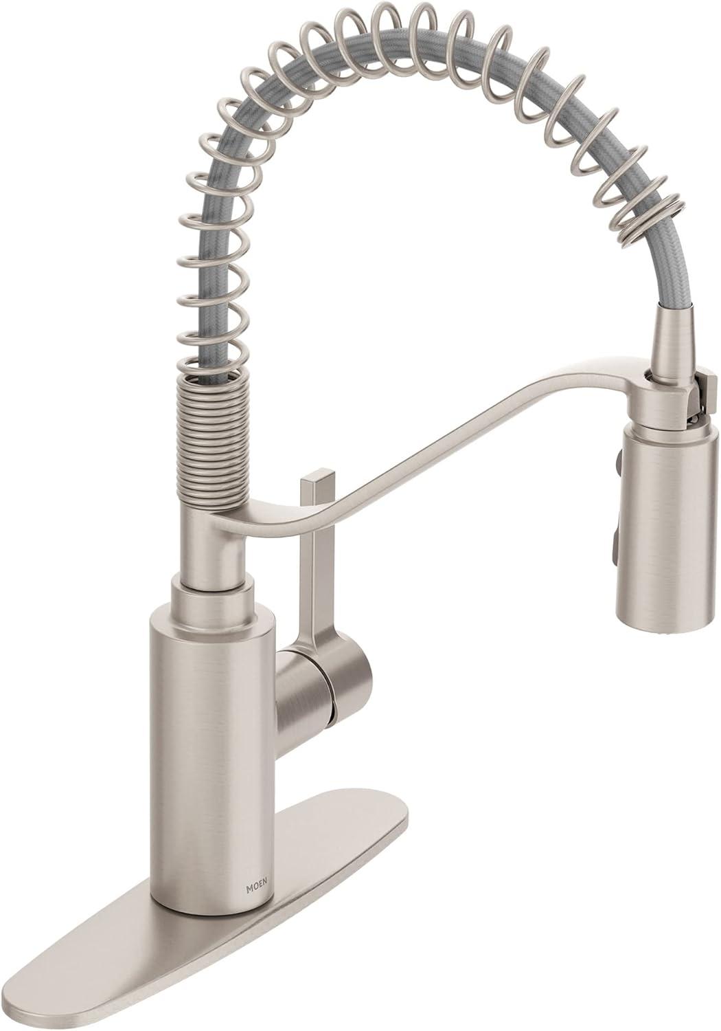 image:imageMoen Genta LX Spring Faucet with Power Boost Modern Kitchen Faucet with OneHandle PreRinse Easy Installation Spot Resist Stainless 5926SRSSpot Resist Stainless