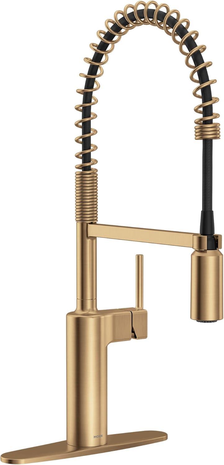 image:imageMoen Inara Chrome Pulldown Kitchen Faucet with Power Boost Modern Kitchen Faucet OneHandle High Arc Easy Installation 87463Bronzed Gold