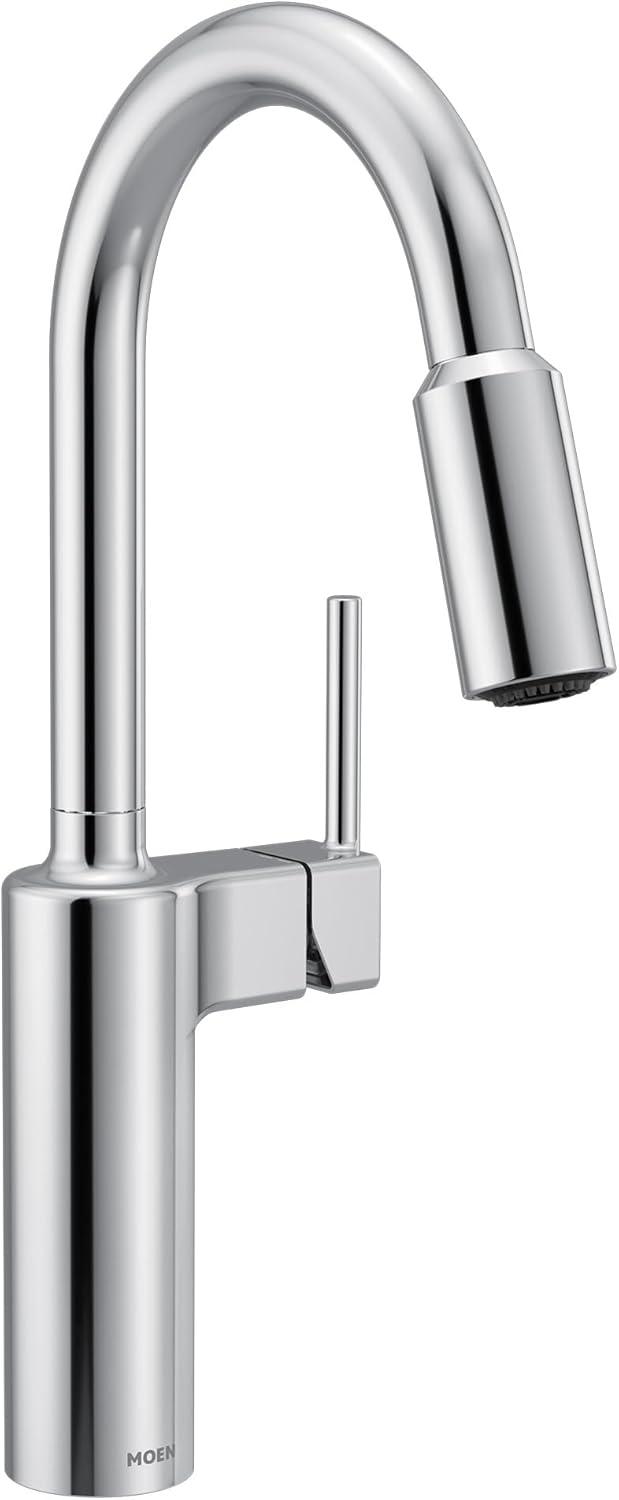 image:imageMoen Inara Chrome Pulldown Kitchen Faucet with Power Boost Modern Kitchen Faucet OneHandle High Arc Easy Installation 87463Chrome