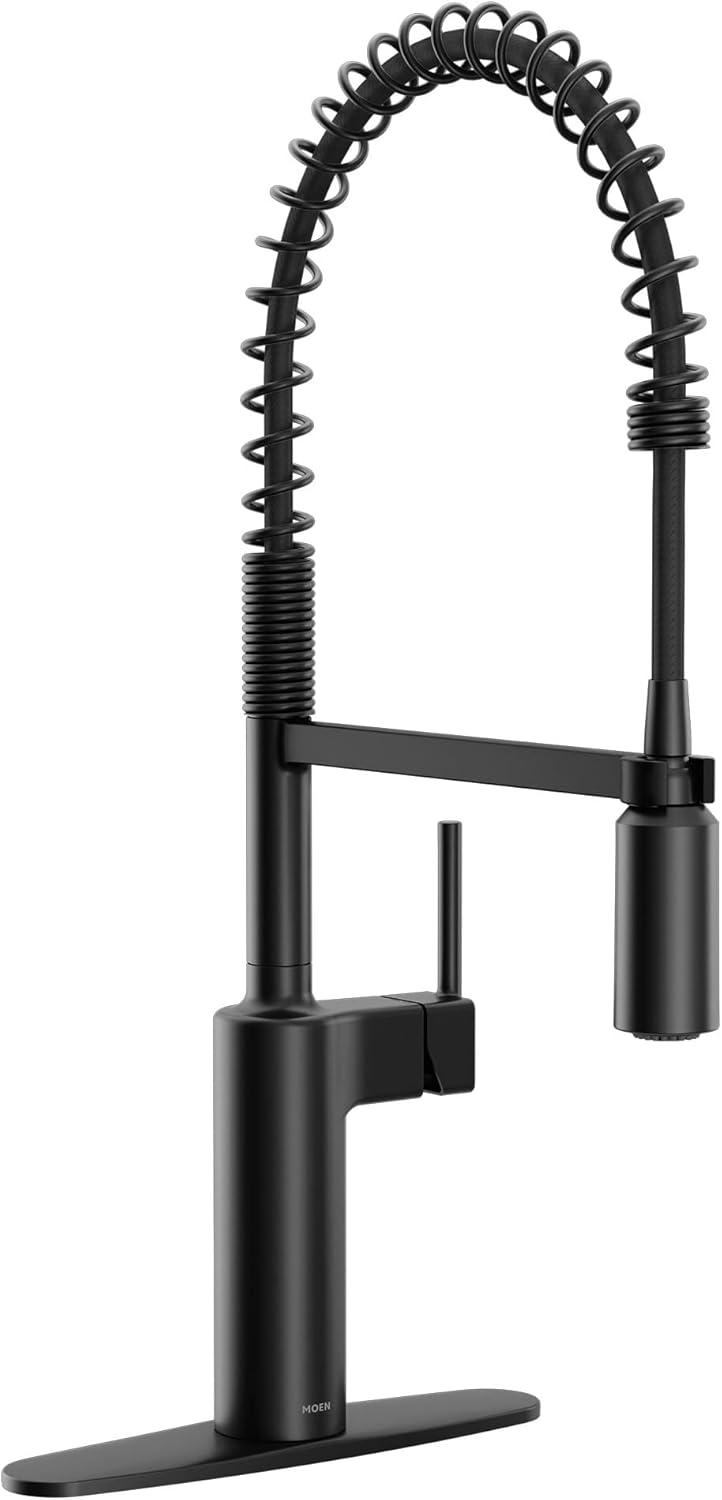 image:imageMoen Inara Chrome Pulldown Kitchen Faucet with Power Boost Modern Kitchen Faucet OneHandle High Arc Easy Installation 87463Matte Black