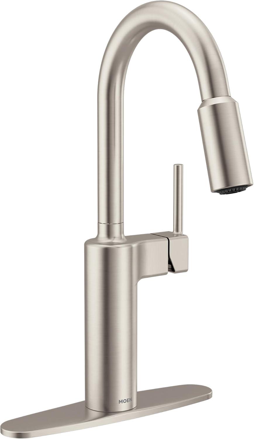 image:imageMoen Inara Chrome Pulldown Kitchen Faucet with Power Boost Modern Kitchen Faucet OneHandle High Arc Easy Installation 87463Stainless Steel