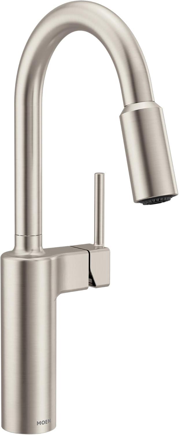 image:imageMoen Inara Chrome Pulldown Kitchen Faucet with Power Boost Modern Kitchen Faucet OneHandle High Arc Easy Installation 87463Stainless Steel