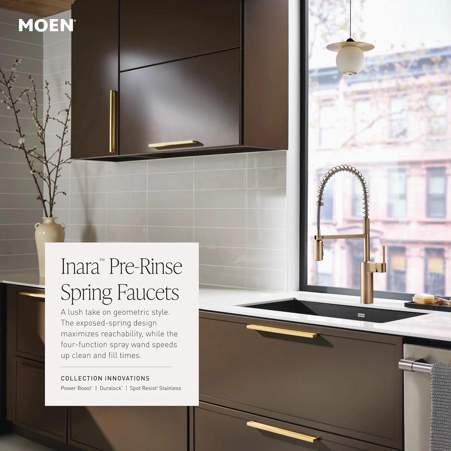 image:imageMoen Inara Chrome Pulldown Kitchen Faucet with Power Boost Modern Kitchen Faucet OneHandle High Arc Easy Installation 87463Stainless Steel