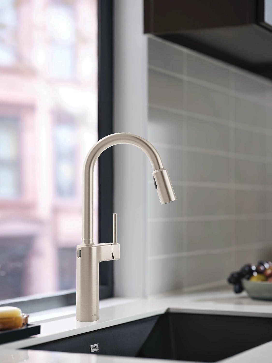 image:imageMoen Inara Spot Resist Stainless MotionSense Wave OneHandle Touchless Kitchen Faucet with Pulldown Sprayer and Power Clean 87463EWSRS