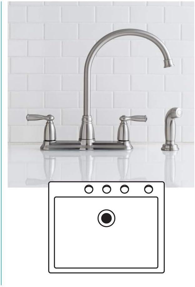 image:imageMoen Inc CA87000SRS Banbury Spot Resist Stainless TwoHandle High Arc Kitchen Faucet