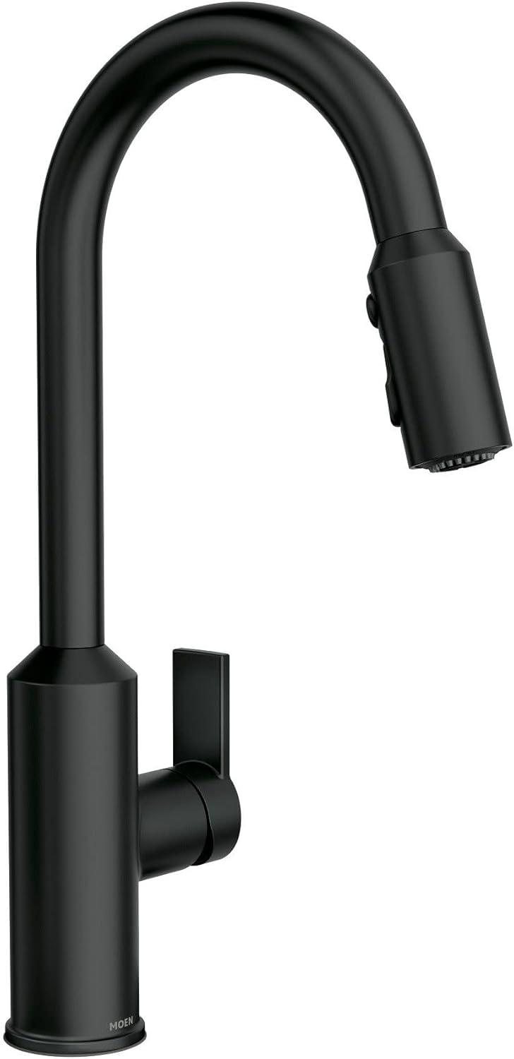 image:imageMoen Meena One Handle Kitchen Faucet with Pull Down Sprayer High Arc Kitchen Sink Faucet Featuring Reflex System and Duralock Quick Connect Matte Black 87270BL