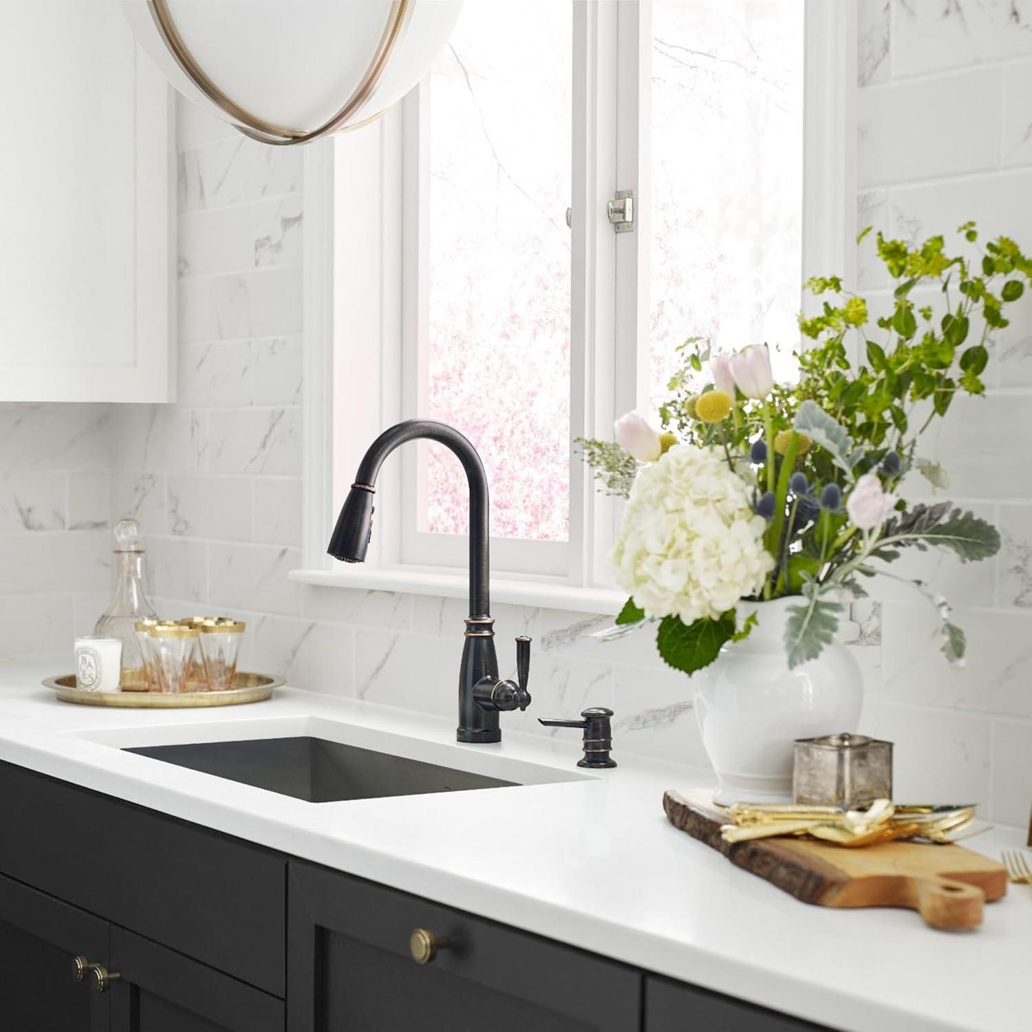 image:imageMoen Morado Mediterranean Bronze Pulldown Kitchen Faucet with Power Boost Transitional Farmhouse Kitchen Faucet Easy Installation 87394BRBMediterranean Bronze