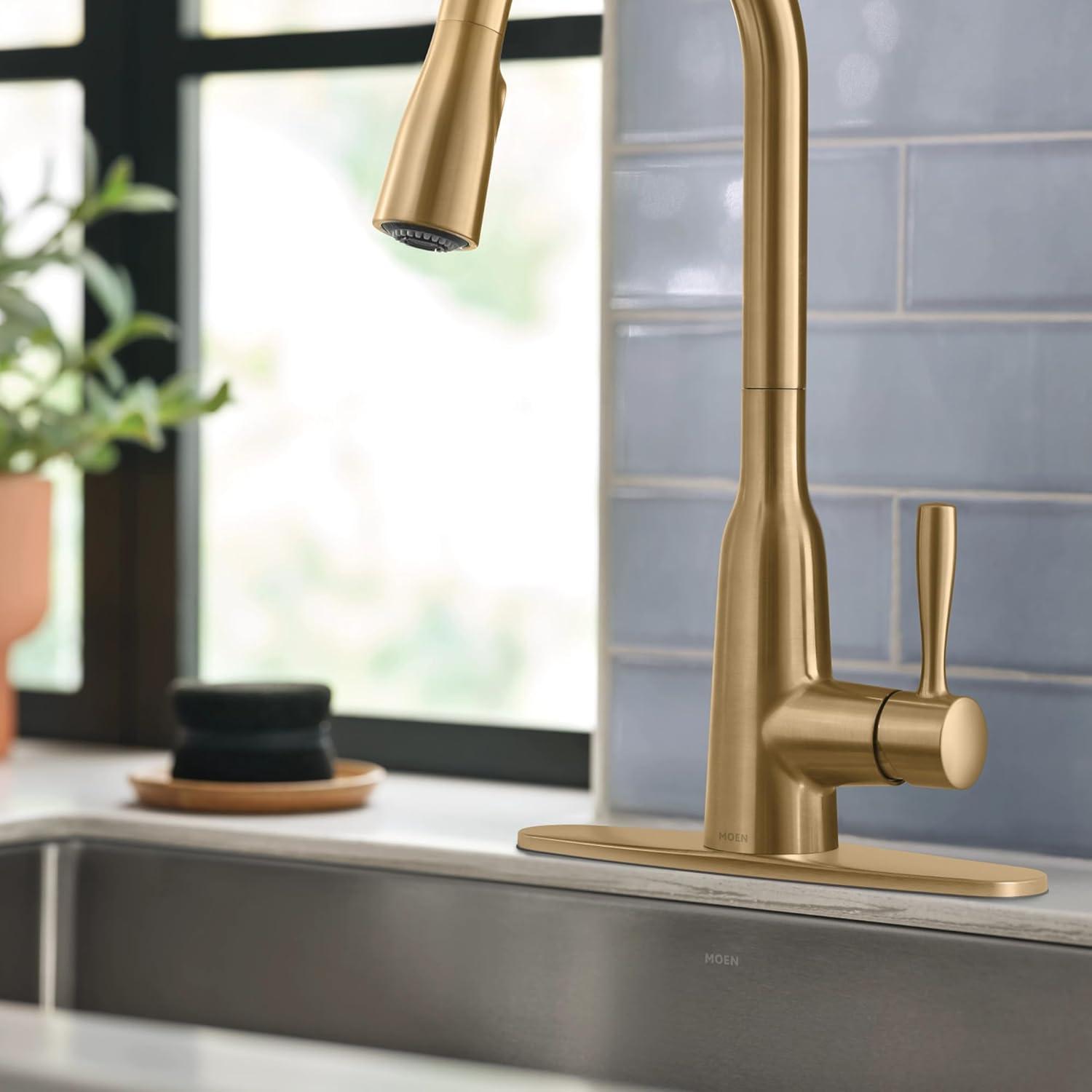 image:imageMoen Orivesi Bronzed Gold OneHandle High Arc Pulldown Kitchen Faucet with Power Boost 87891BZGBronzed Gold