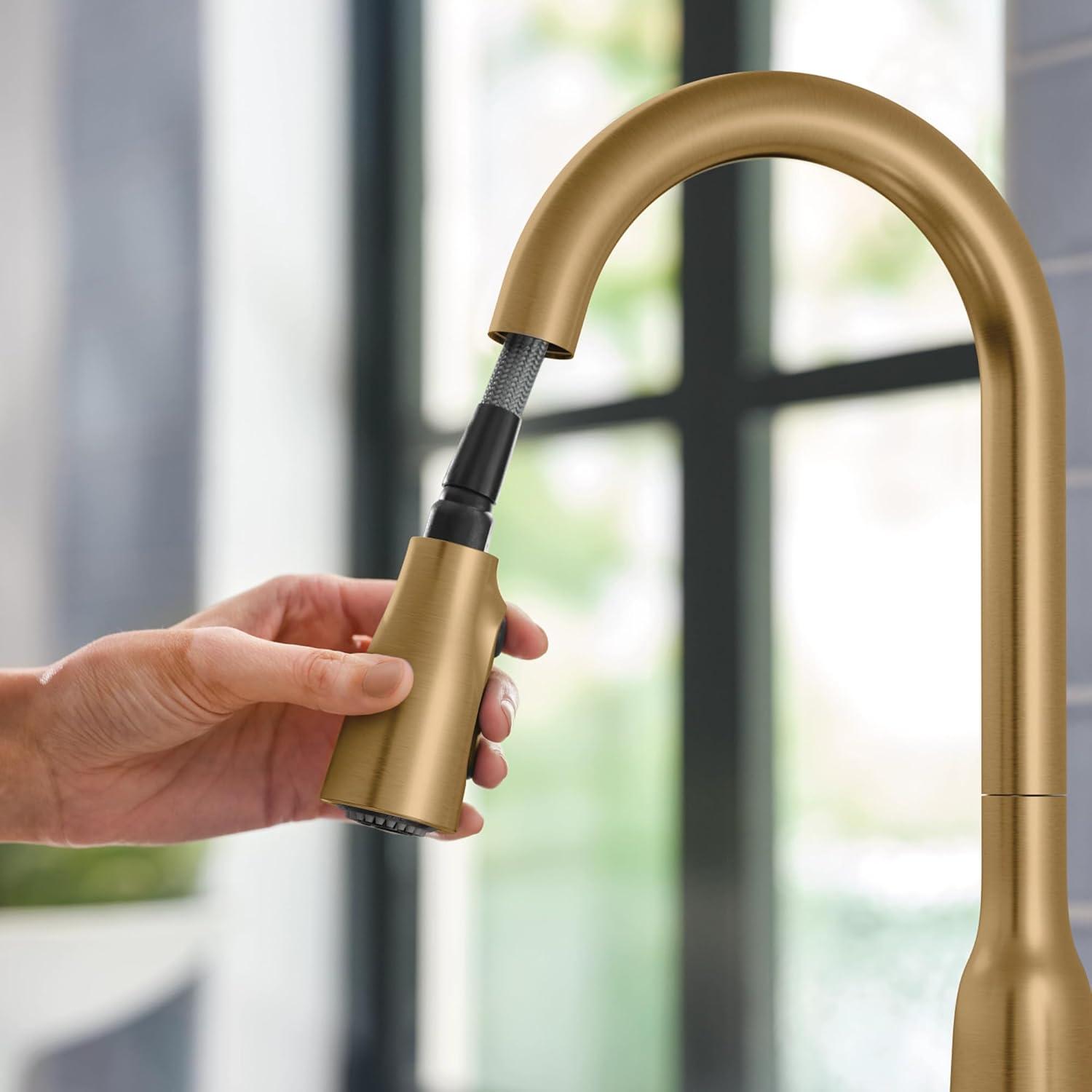 image:imageMoen Orivesi Bronzed Gold OneHandle High Arc Pulldown Kitchen Faucet with Power Boost 87891BZGBronzed Gold