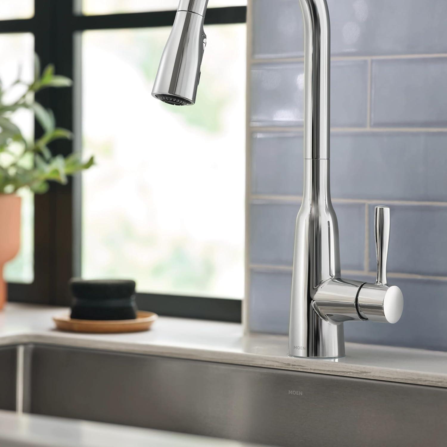 image:imageMoen Orivesi Bronzed Gold OneHandle High Arc Pulldown Kitchen Faucet with Power Boost 87891BZGChrome